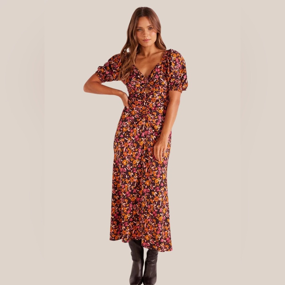 🍂 MINKPINK Sorrento Floral Midi Dress – Size Medium (NWOT)
